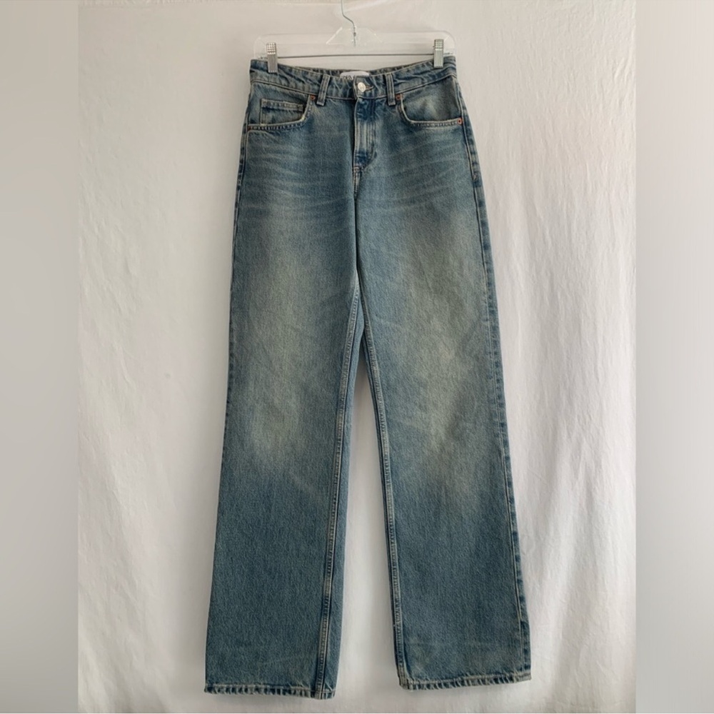 Zara Light Blue Straight Leg Jeans